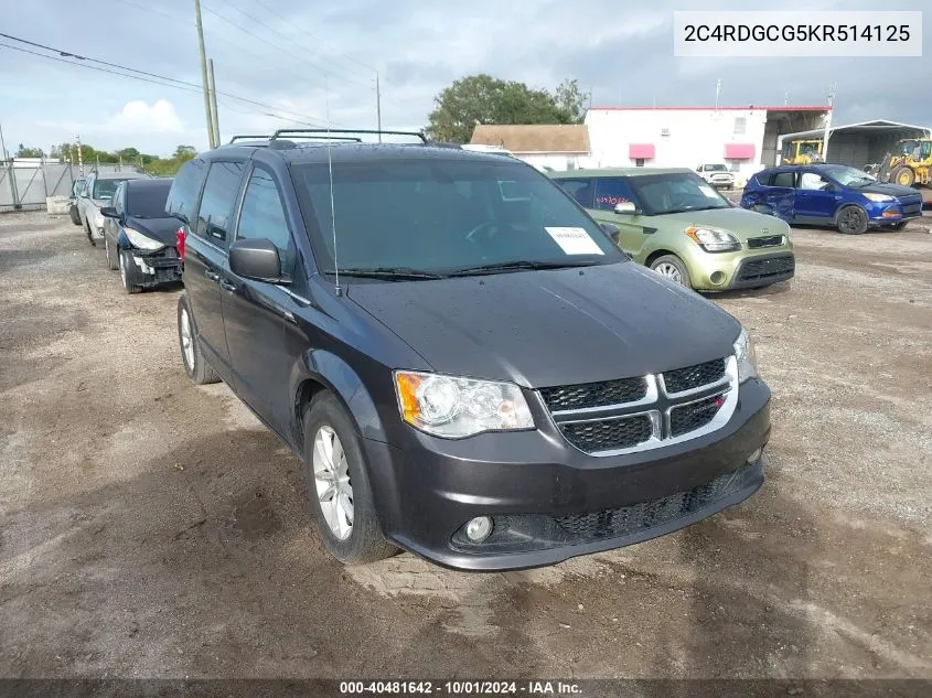 2019 Dodge Grand Caravan Sxt VIN: 2C4RDGCG5KR514125 Lot: 40481642