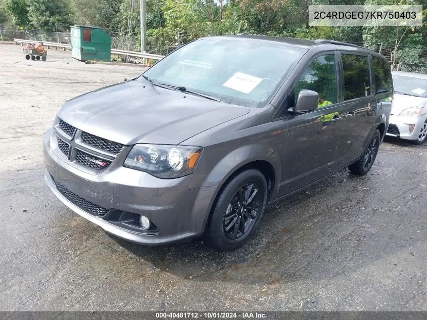 2C4RDGEG7KR750403 2019 Dodge Grand Caravan Gt