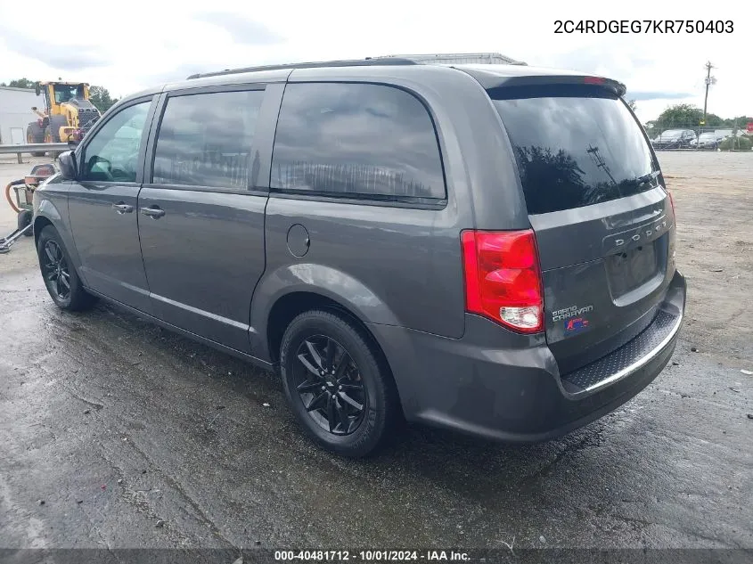 2C4RDGEG7KR750403 2019 Dodge Grand Caravan Gt