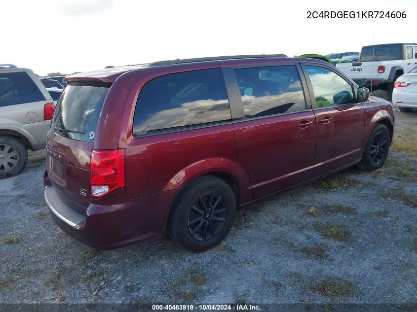 2019 Dodge Grand Caravan Gt VIN: 2C4RDGEG1KR724606 Lot: 40483919