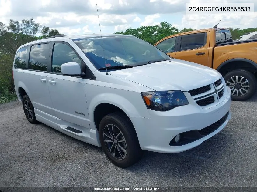 2019 Dodge Grand Caravan Gt VIN: 2C4RDGEG4KR565533 Lot: 40489084