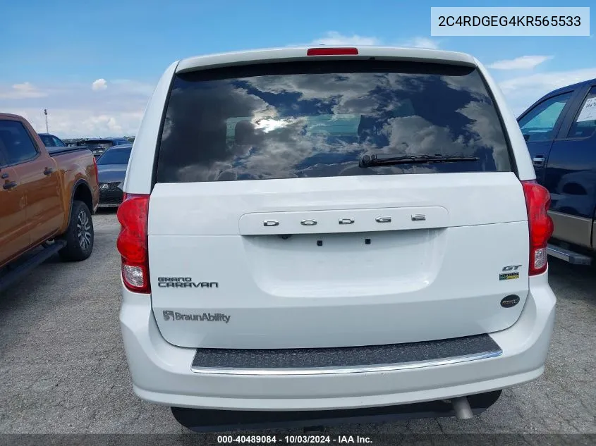 2C4RDGEG4KR565533 2019 Dodge Grand Caravan Gt