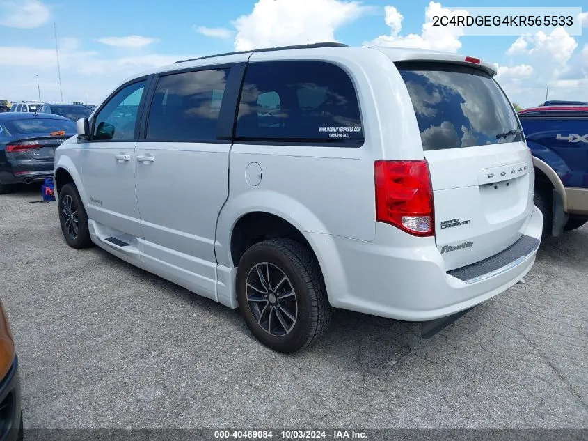 2C4RDGEG4KR565533 2019 Dodge Grand Caravan Gt