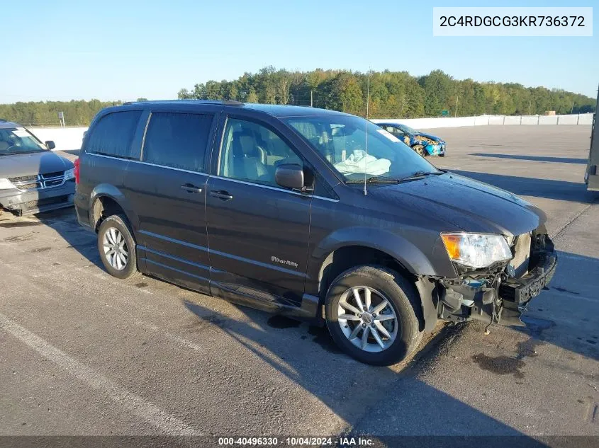 2019 Dodge Grand Caravan Sxt VIN: 2C4RDGCG3KR736372 Lot: 40496330