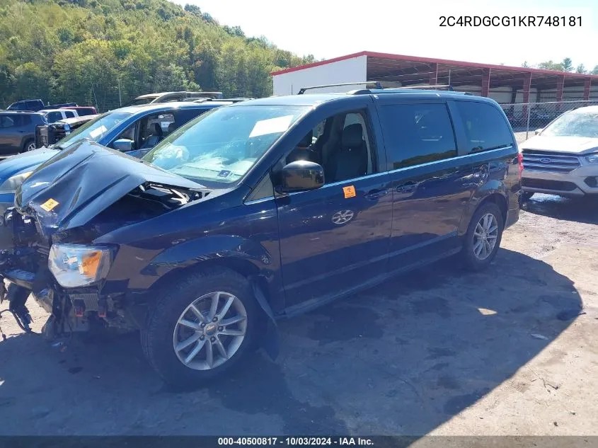 2C4RDGCG1KR748181 2019 Dodge Grand Caravan Sxt