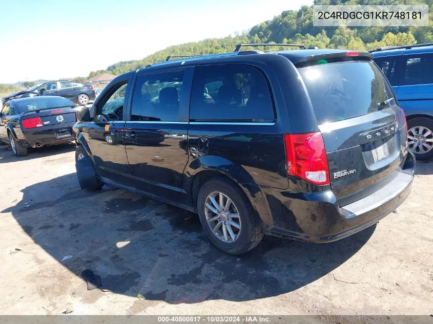 2C4RDGCG1KR748181 2019 Dodge Grand Caravan Sxt