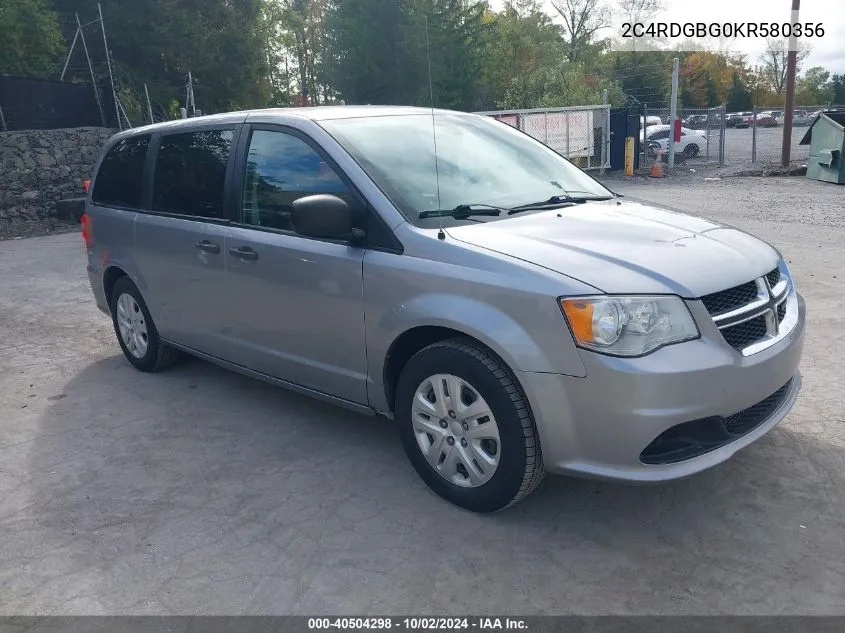 2C4RDGBG0KR580356 2019 Dodge Grand Caravan Se