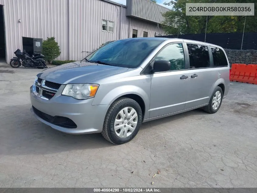 2C4RDGBG0KR580356 2019 Dodge Grand Caravan Se