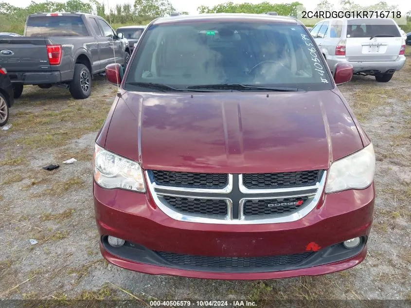 2019 Dodge Grand Caravan Sxt VIN: 2C4RDGCG1KR716718 Lot: 40506579