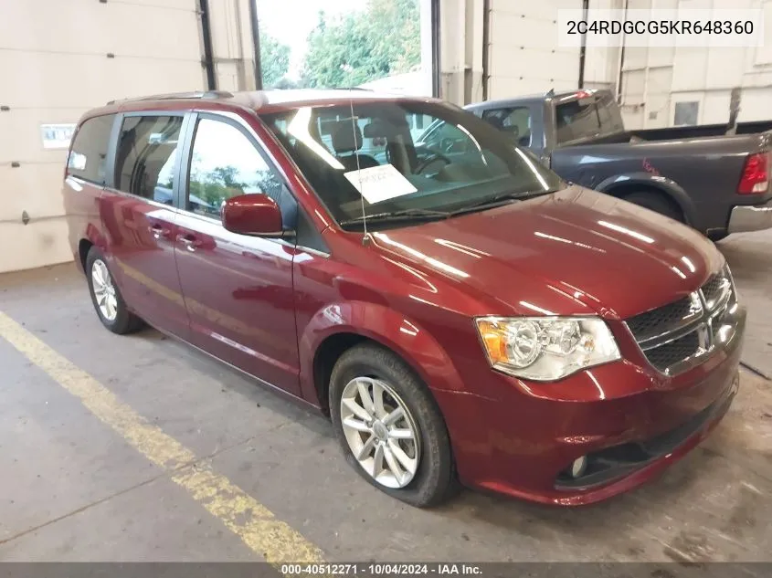 2C4RDGCG5KR648360 2019 Dodge Grand Caravan Sxt