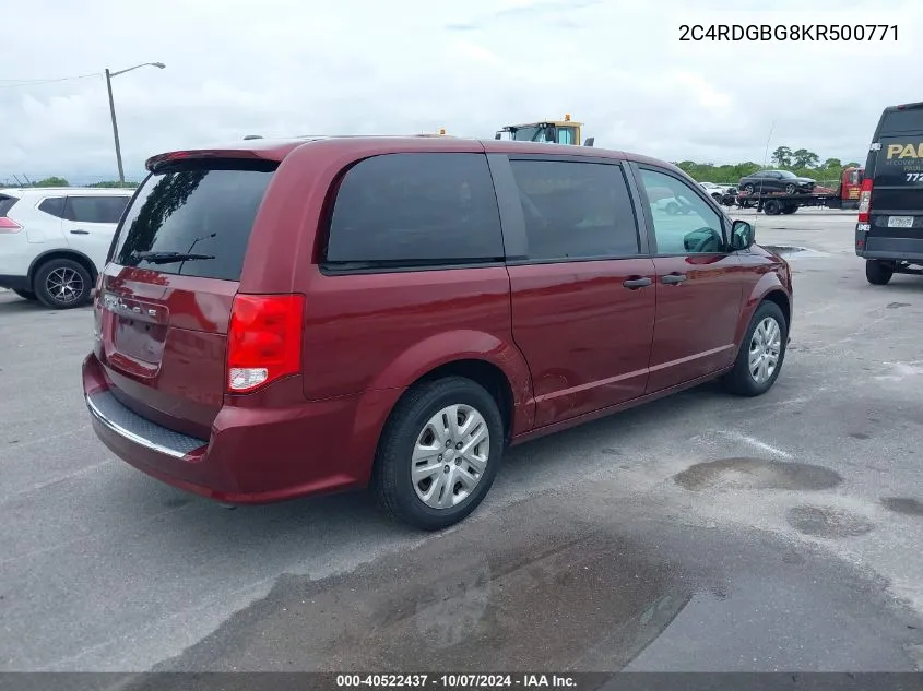 2C4RDGBG8KR500771 2019 Dodge Grand Caravan Se