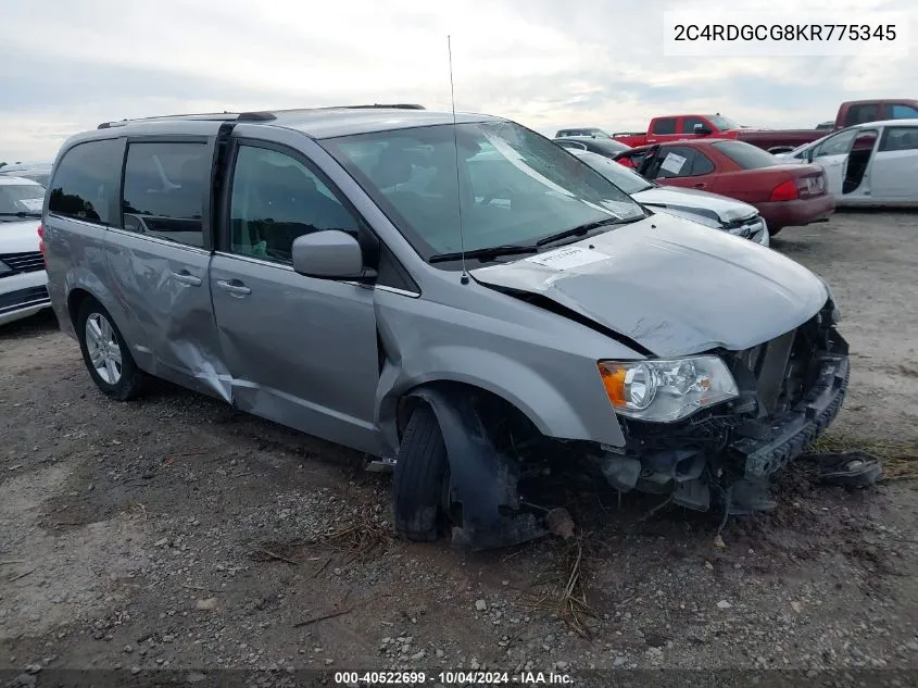 2019 Dodge Grand Caravan Sxt VIN: 2C4RDGCG8KR775345 Lot: 40522699