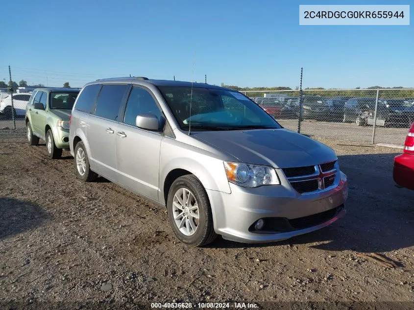 2019 Dodge Grand Caravan Sxt VIN: 2C4RDGCG0KR655944 Lot: 40536628