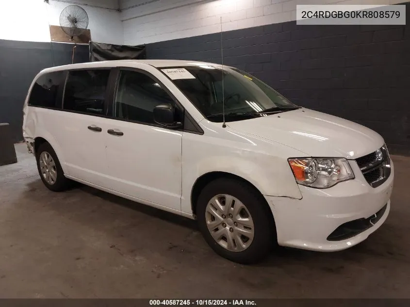 2019 Dodge Grand Caravan Se VIN: 2C4RDGBG0KR808579 Lot: 40587245