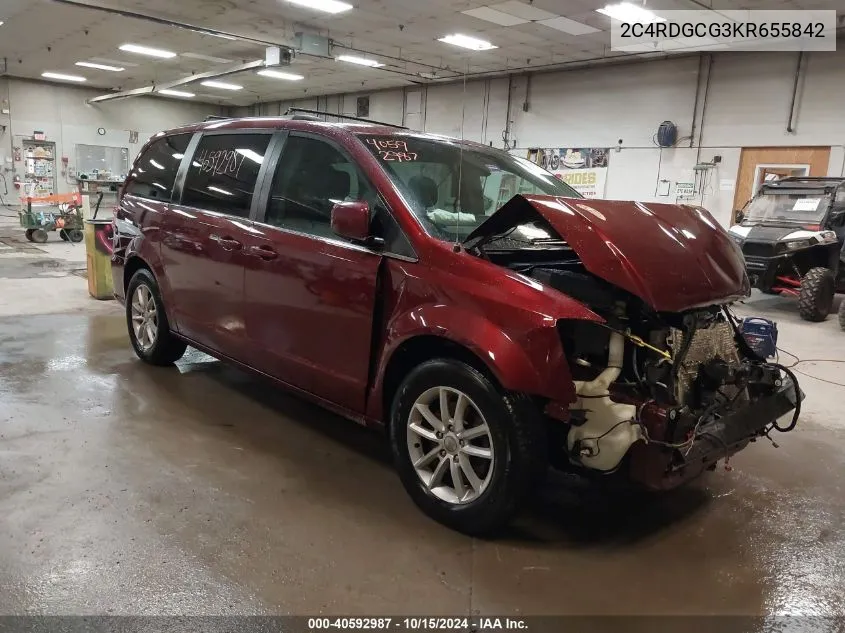 2019 Dodge Grand Caravan Sxt VIN: 2C4RDGCG3KR655842 Lot: 40592987