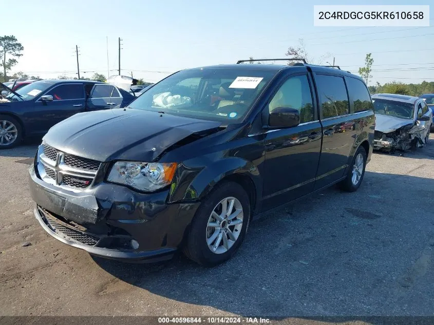 2019 Dodge Grand Caravan Sxt VIN: 2C4RDGCG5KR610658 Lot: 40596844