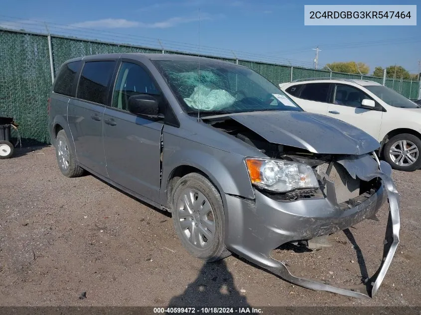 2019 Dodge Grand Caravan Se VIN: 2C4RDGBG3KR547464 Lot: 40599472