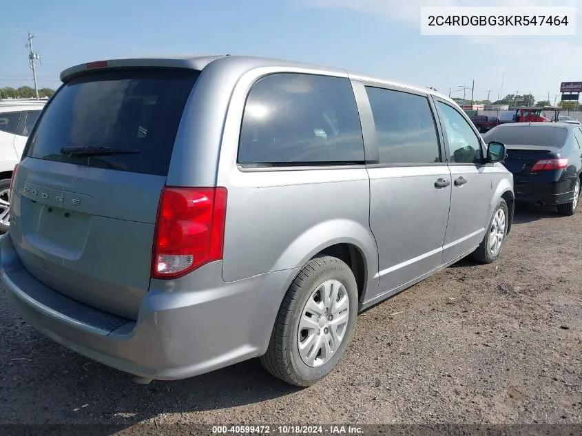 2C4RDGBG3KR547464 2019 Dodge Grand Caravan Se