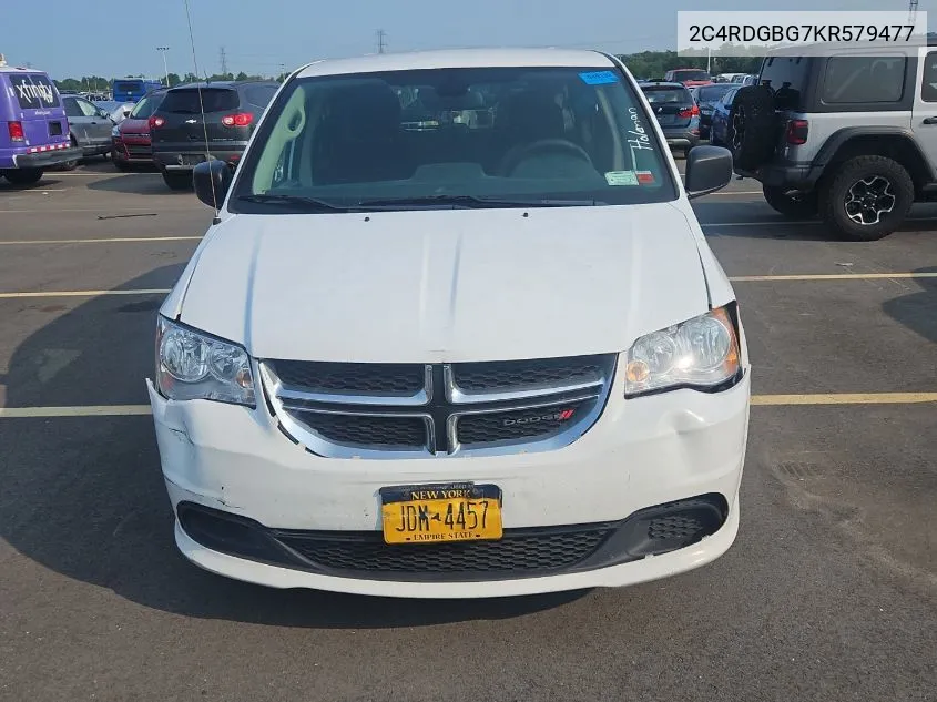 2019 Dodge Grand Caravan Se VIN: 2C4RDGBG7KR579477 Lot: 40599732