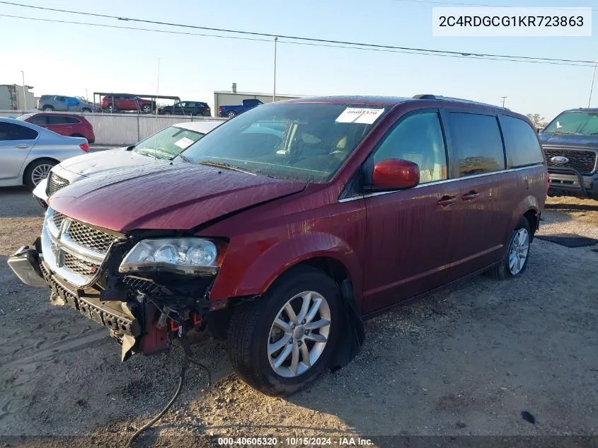 2019 Dodge Grand Caravan Sxt VIN: 2C4RDGCG1KR723863 Lot: 40605320