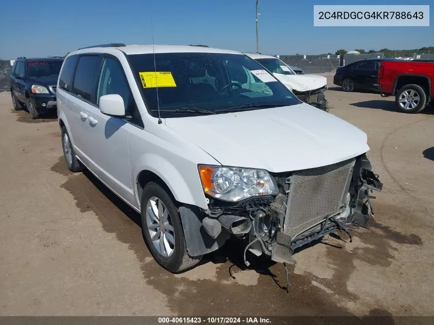 2019 Dodge Grand Caravan Sxt VIN: 2C4RDGCG4KR788643 Lot: 40615423