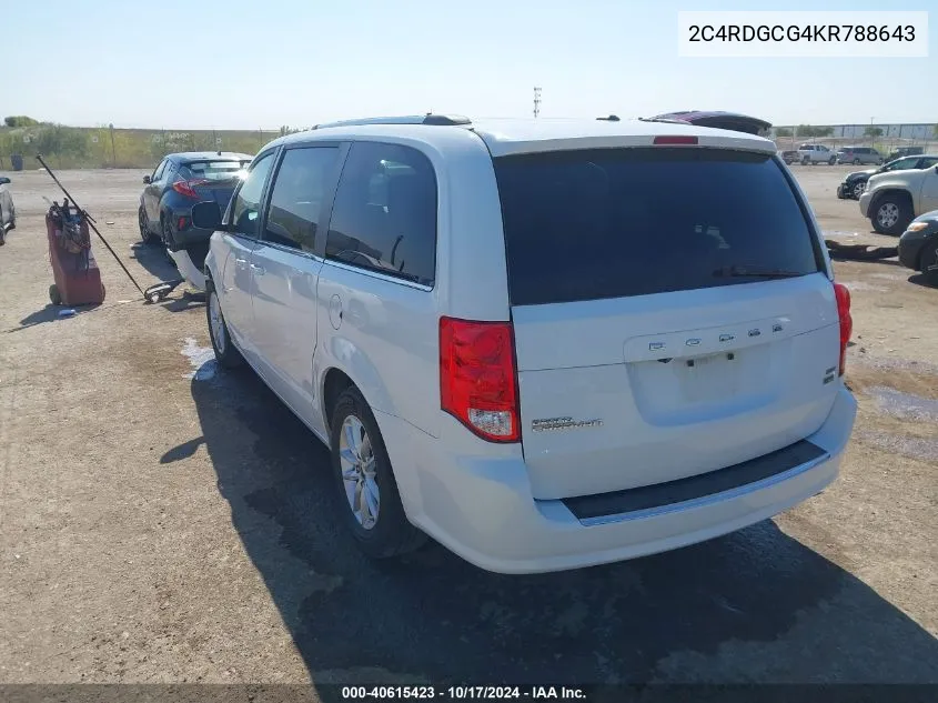 2019 Dodge Grand Caravan Sxt VIN: 2C4RDGCG4KR788643 Lot: 40615423