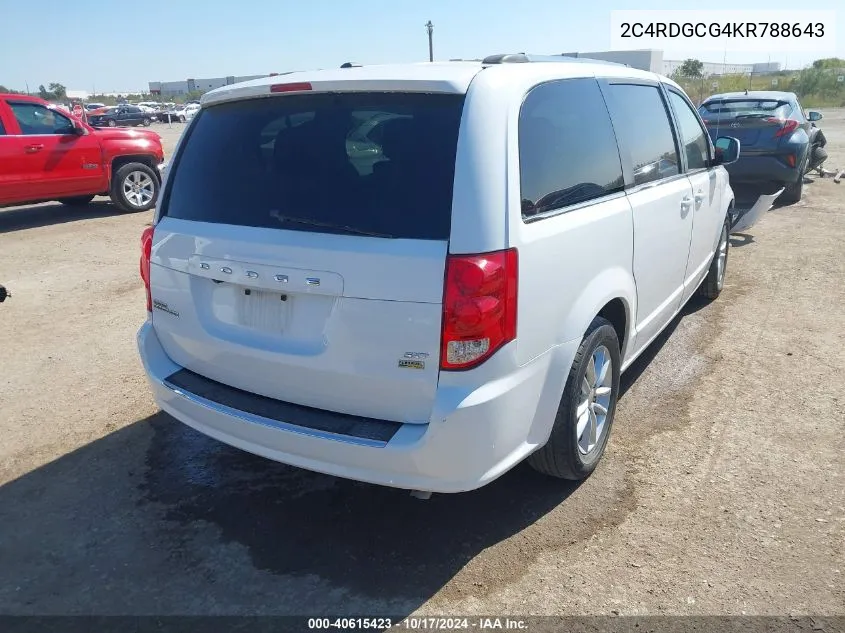 2019 Dodge Grand Caravan Sxt VIN: 2C4RDGCG4KR788643 Lot: 40615423