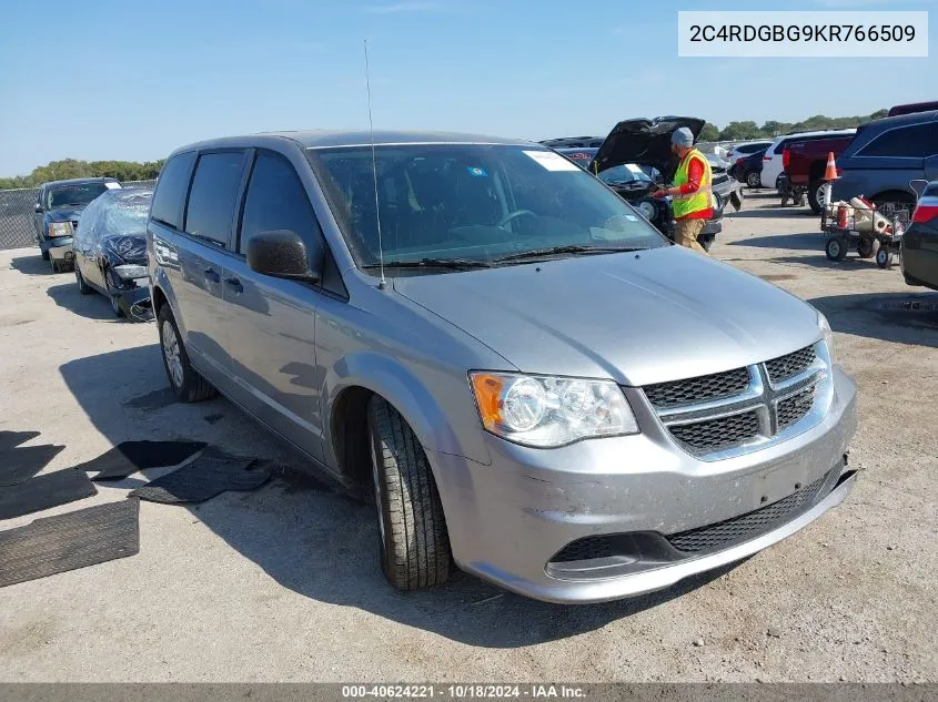 2019 Dodge Grand Caravan Se VIN: 2C4RDGBG9KR766509 Lot: 40624221