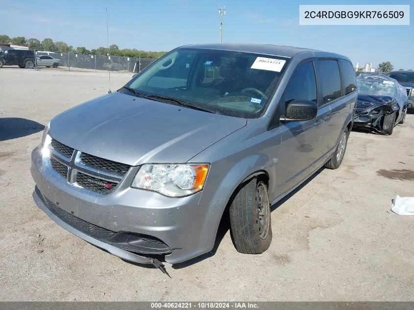 2019 Dodge Grand Caravan Se VIN: 2C4RDGBG9KR766509 Lot: 40624221