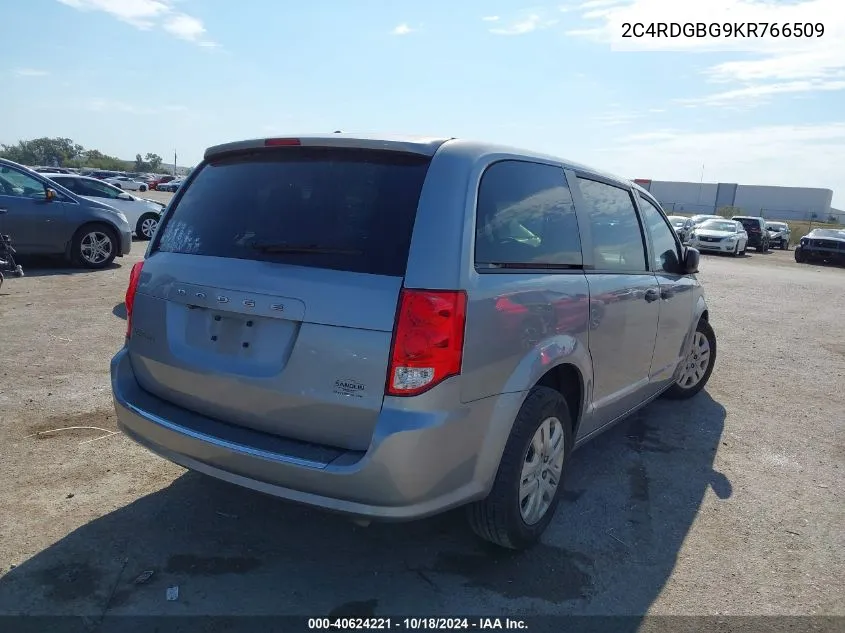 2019 Dodge Grand Caravan Se VIN: 2C4RDGBG9KR766509 Lot: 40624221