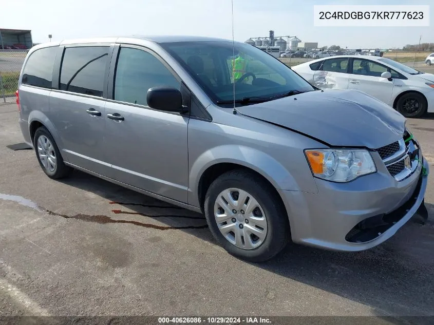 2019 Dodge Grand Caravan Se VIN: 2C4RDGBG7KR777623 Lot: 40626086