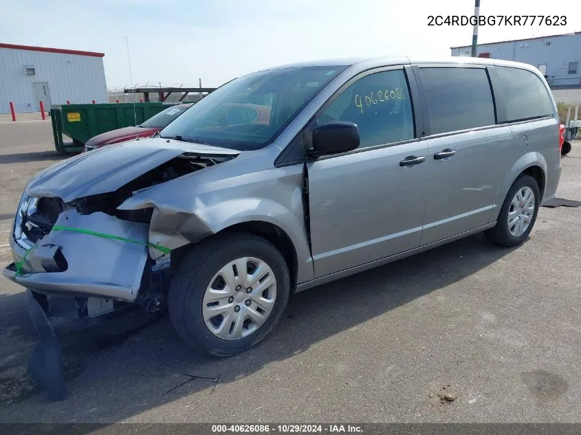 2019 Dodge Grand Caravan Se VIN: 2C4RDGBG7KR777623 Lot: 40626086