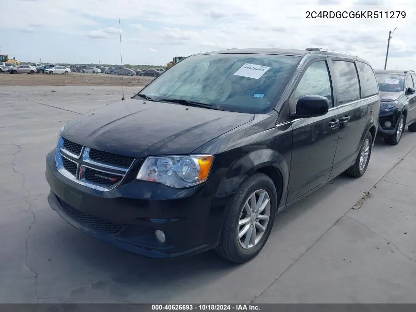 2019 Dodge Grand Caravan Sxt VIN: 2C4RDGCG6KR511279 Lot: 40626693