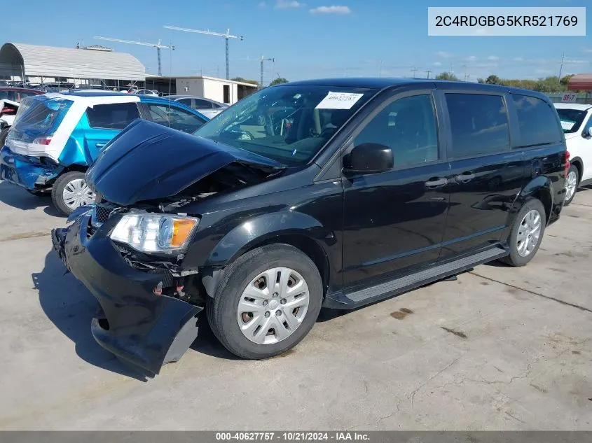 2019 Dodge Grand Caravan Se VIN: 2C4RDGBG5KR521769 Lot: 40627757