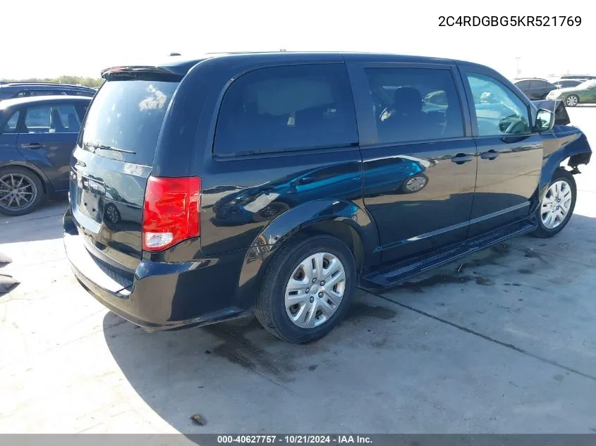 2019 Dodge Grand Caravan Se VIN: 2C4RDGBG5KR521769 Lot: 40627757