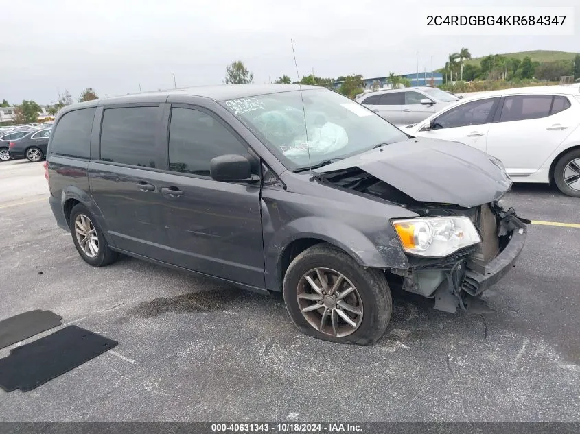 2019 Dodge Grand Caravan Se VIN: 2C4RDGBG4KR684347 Lot: 40631343