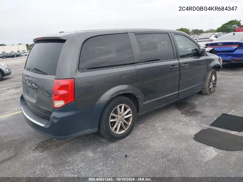 2C4RDGBG4KR684347 2019 Dodge Grand Caravan Se