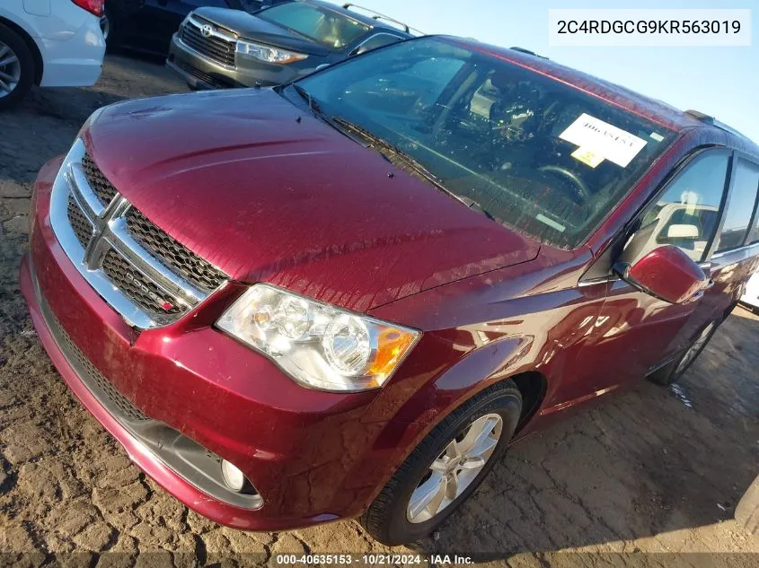 2019 Dodge Grand Caravan Sxt VIN: 2C4RDGCG9KR563019 Lot: 40635153