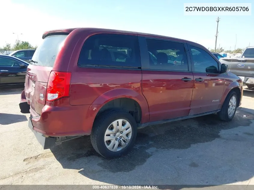 2019 Dodge Grand Caravan Se VIN: 2C7WDGBGXKR605706 Lot: 40637839