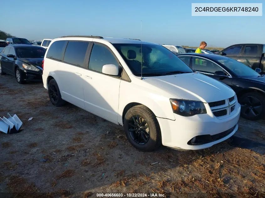 2019 Dodge Grand Caravan Gt VIN: 2C4RDGEG6KR748240 Lot: 40656603