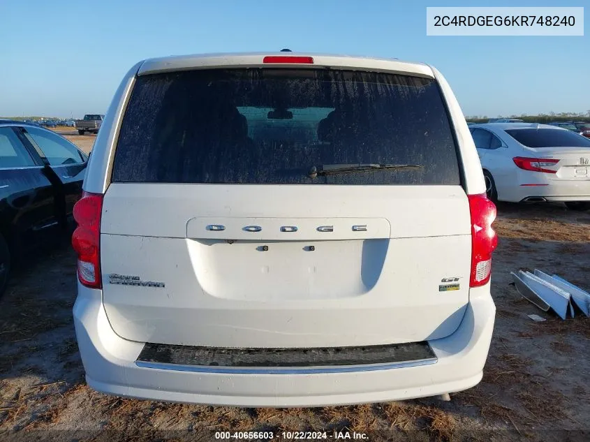 2019 Dodge Grand Caravan Gt VIN: 2C4RDGEG6KR748240 Lot: 40656603