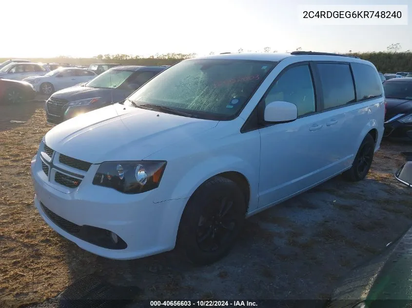 2019 Dodge Grand Caravan Gt VIN: 2C4RDGEG6KR748240 Lot: 40656603