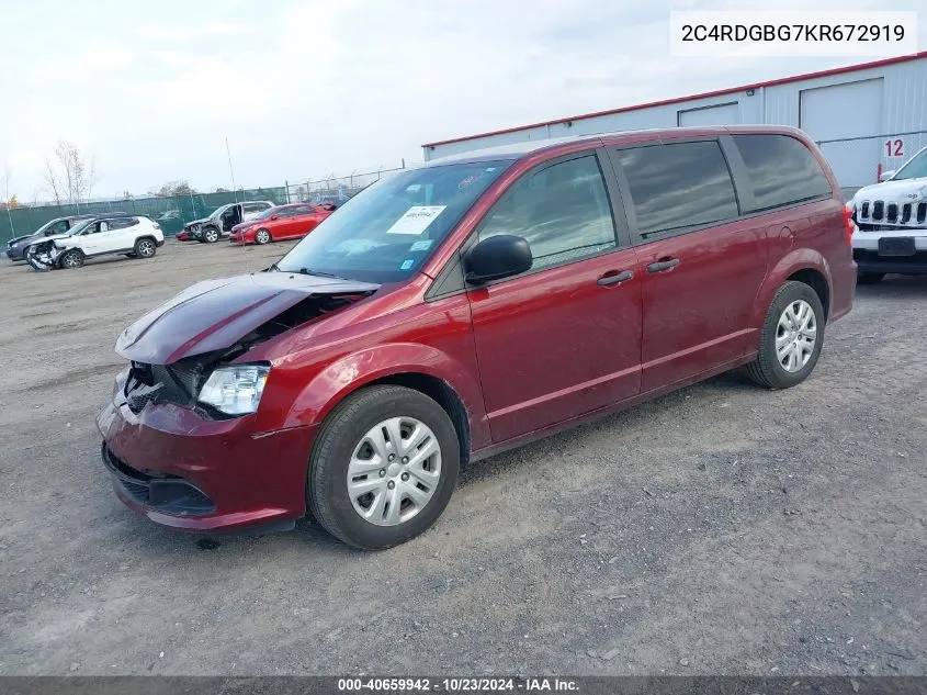 2C4RDGBG7KR672919 2019 Dodge Grand Caravan Se