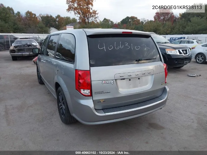 2C4RDGEG1KR538113 2019 Dodge Grand Caravan Gt