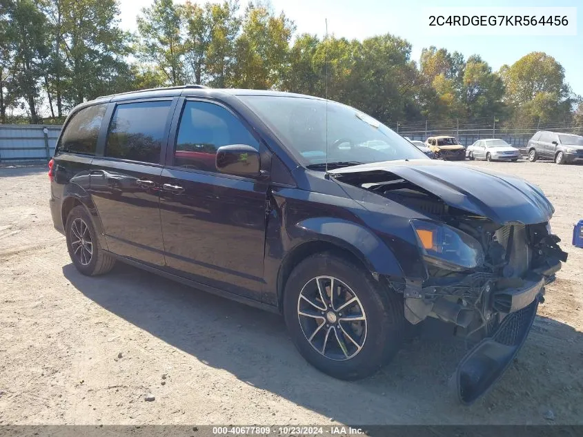 2019 Dodge Grand Caravan Gt VIN: 2C4RDGEG7KR564456 Lot: 40677809