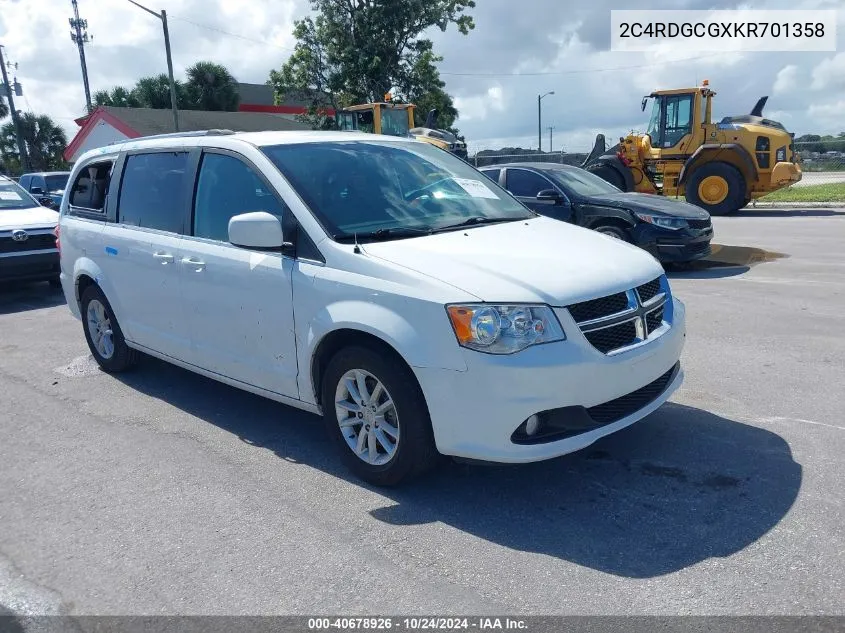 2019 Dodge Grand Caravan Sxt VIN: 2C4RDGCGXKR701358 Lot: 40678926