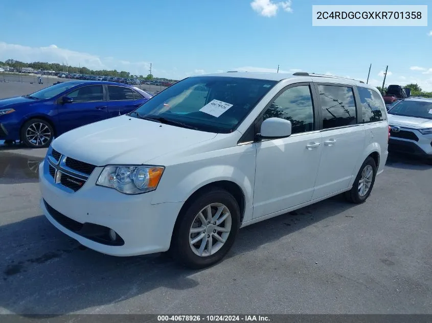 2C4RDGCGXKR701358 2019 Dodge Grand Caravan Sxt