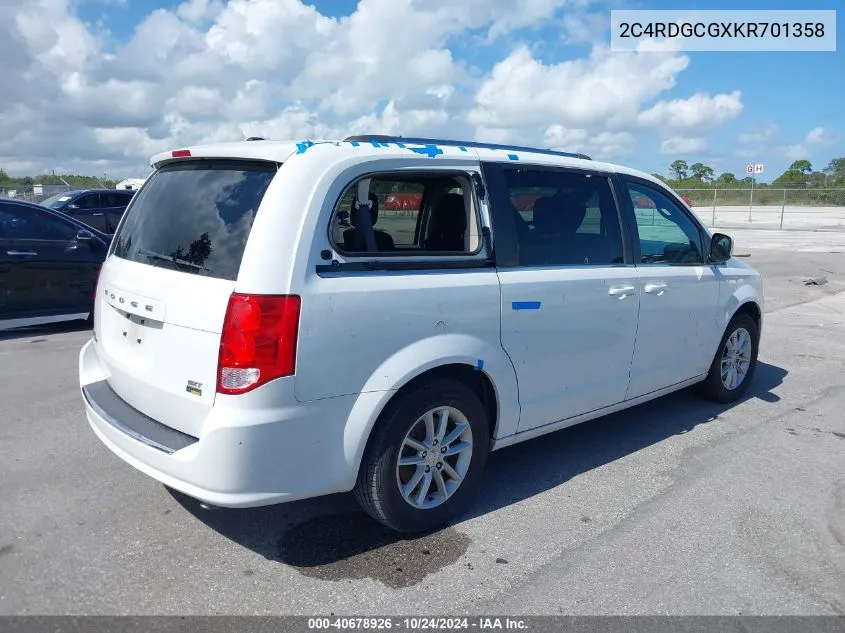 2C4RDGCGXKR701358 2019 Dodge Grand Caravan Sxt