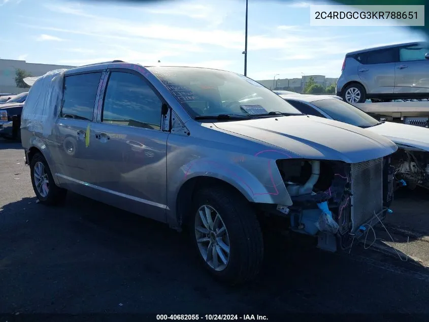 2C4RDGCG3KR788651 2019 Dodge Grand Caravan Sxt