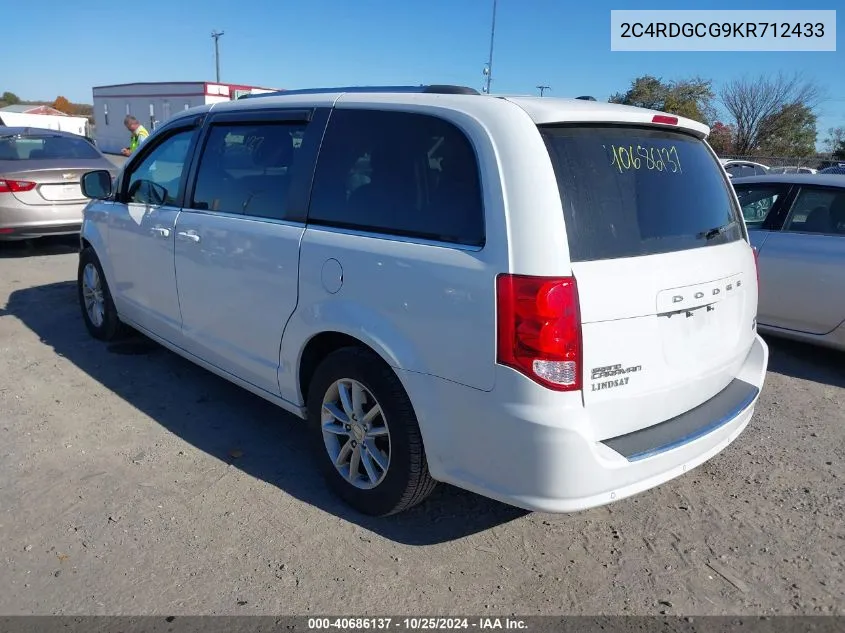 2019 Dodge Grand Caravan Sxt VIN: 2C4RDGCG9KR712433 Lot: 40686137